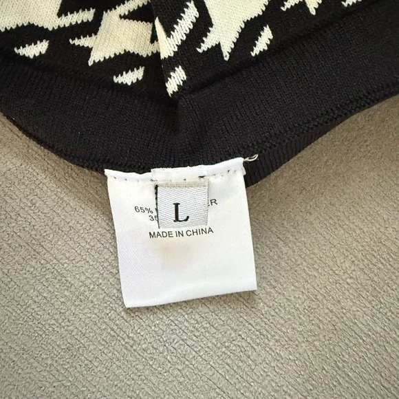 Elegant Black and White Houndstooth Mini Dress - Picture 6 of 6